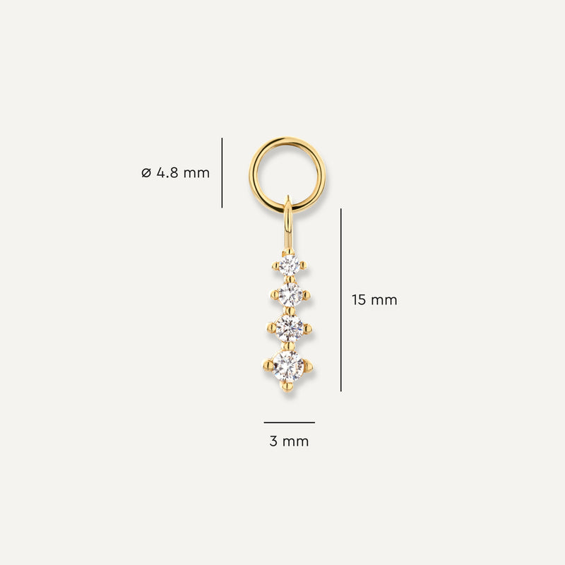 Cubic Zirconia Icicle Hoop Charm