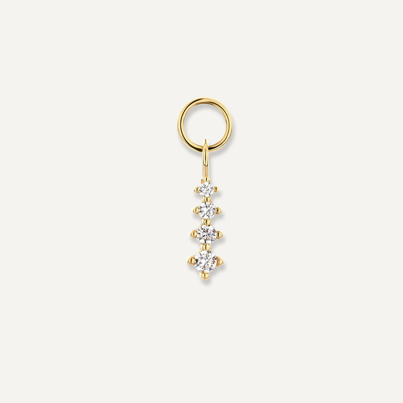 Cubic Zirconia Icicle Hoop Charm