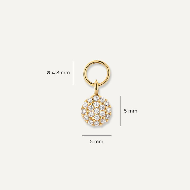 Pavé Cubic Zirconia Round Hoop Charm