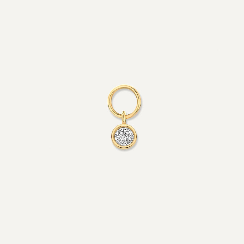 Bezel Set Cubic Zirconia Hoop Charm