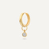 14 Karat Gold Bezel Set Cubic Zirconia Hoop Charm - 6