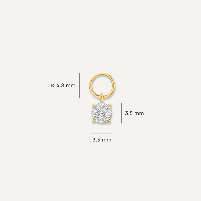 Round Cut Cubic Zirconia Hoop Charm