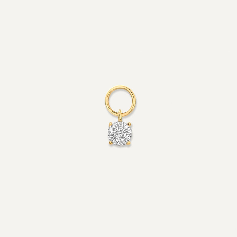 Round Cut Cubic Zirconia Hoop Charm