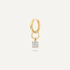 14 Karat Gold Round Cut Cubic Zirconia Hoop Charm - 6