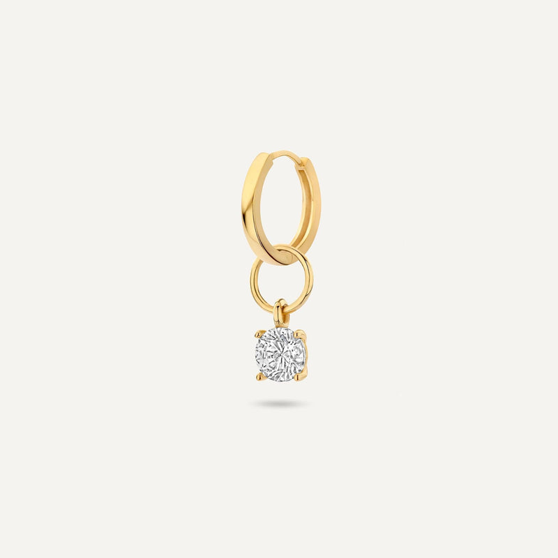 Round Cut Cubic Zirconia Hoop Charm