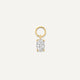 Oval Cut Cubic Zirconia Hoop Charm