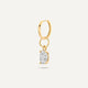 Oval Cut Cubic Zirconia Hoop Charm