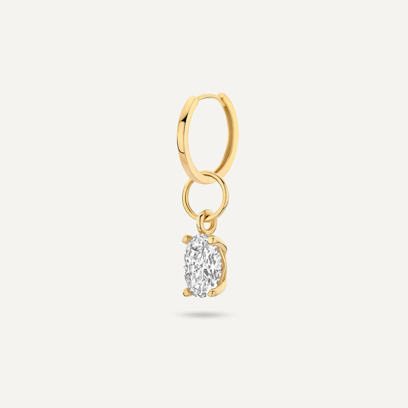 Oval Cut Cubic Zirconia Hoop Charm