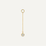 Round Cut Cubic Zirconia Drop Hoop Charm