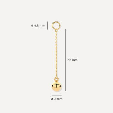 585er Gold Kugel Langer Ohrring-Einhänger - 9
