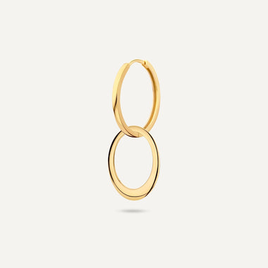 14 Karat Gold Solo Oval Hoop Charm - 5