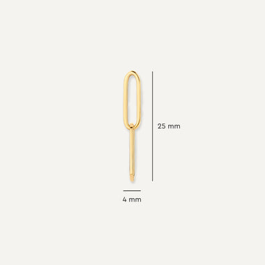 585er Gold Solo Linked Paperclip Ohrring-Einhänger - 7