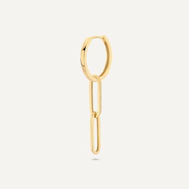 585er Gold Solo Linked Paperclip Ohrring-Einhänger - 4