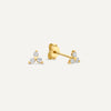 14 Karat Gold Cubic Zirconia Lotus Studs - 1