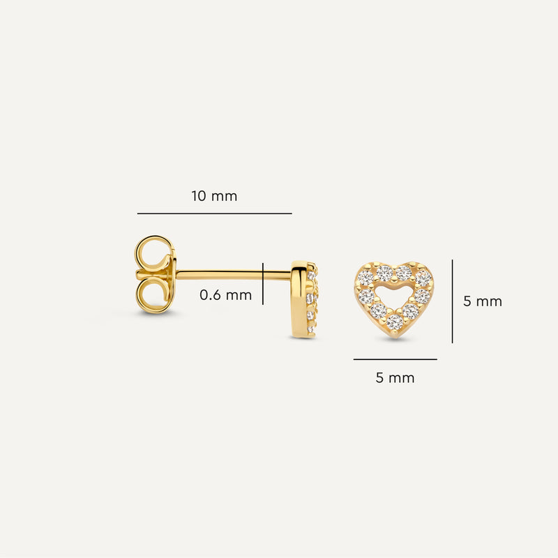 Pavé Zirkonia Offenes Herz Ohrstecker