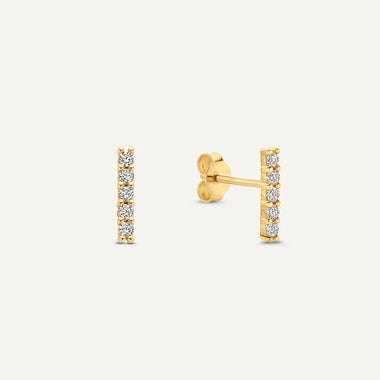 585er Gold Pavé Zirkonia Bar Set - 9