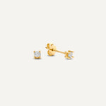 Clous d'Oreilles Mini Four Prong Ronds Zircon