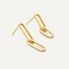 14 Karat Gold Double Paperclip Zirconia Earrings Set - 8