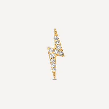 14 Karat Gold Diamond Lightning Bolt Piercing - 3