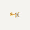 14 Karat Gold Diamond Clover Piercing - 1