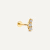 14 Karat Gold Diamant Gebogene Reihe Piercing - 1