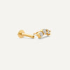 14 Karat Gold Diamant Gebogene Reihe Piercing - 4