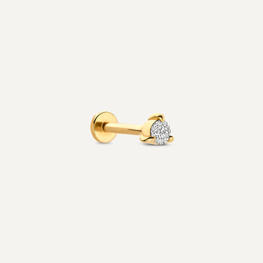 14 Karat Gold with Diamond Mini Diamond Round Cut Piercing (0.05 ct) - 1