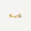 14 Karat Gold with Diamond Mini Diamond Round Cut Piercing (0.05 ct) - 5