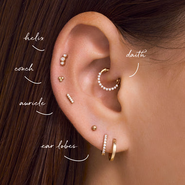 585er Gold Kugel Piercing - 8