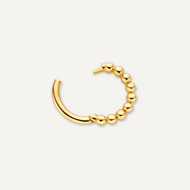 14 Karat Gold Beaded Cartilage Hoop (9mm) - 4