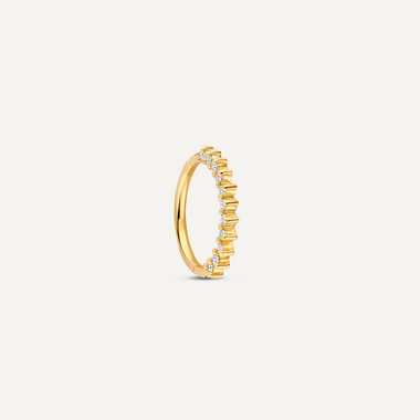 14 Karat Gold with Diamonds Diamond Eternity Daith Hoop Piercing (13mm) (0.07 ct) - 5