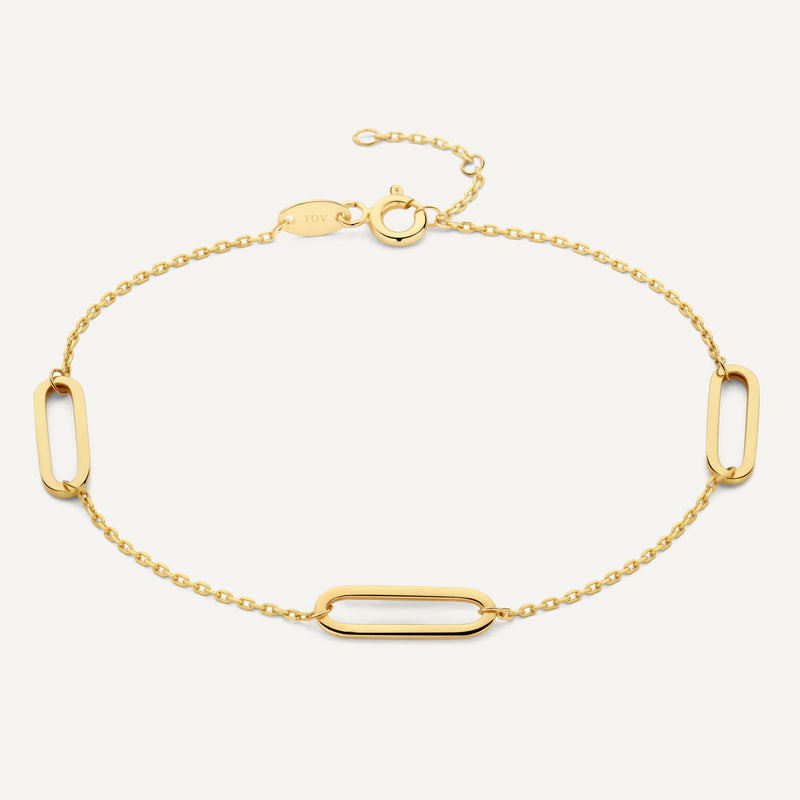 Stationed Paperclip Bracelet