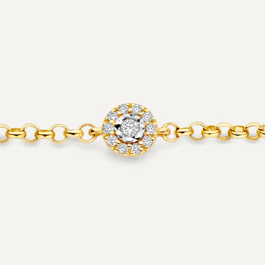 14 Karat Gold with Diamonds Diamond Halo Bracelet (0.05 ct) - 6