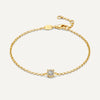 14 Karat Gold with Diamonds Four Prong Diamond Halo Bracelet (0.05 ct) - 1