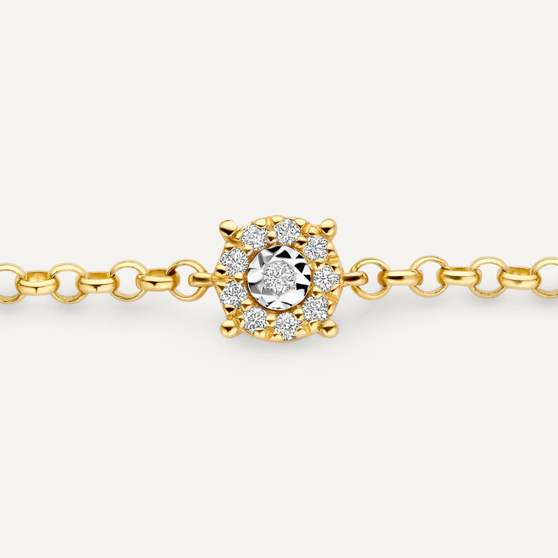 Four Prong Diamond Halo Bracelet (0.05 ct)