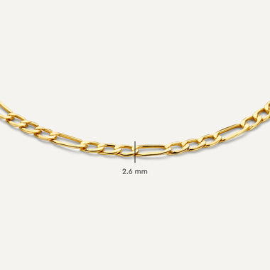 14 Karat Gold Figaro Chain Bracelet - 10