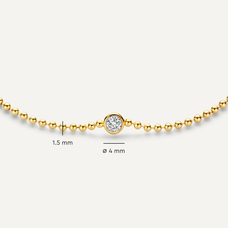 Solo Bezel Set Cubic Zirconia Beaded Bracelet