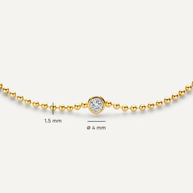 14 Karat Gold Bezel Set Cubic Zirconia Beaded Set - 10