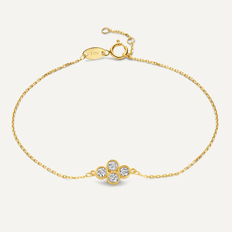 Cubic Zirconia Flower Bracelet