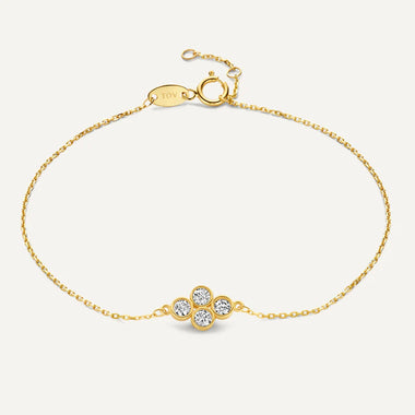 14 Karat Gold Cubic Zirconia Flower Set - 9