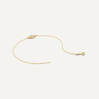 14 Karat Gold Cubic Zirconia Flower Bracelet - 8