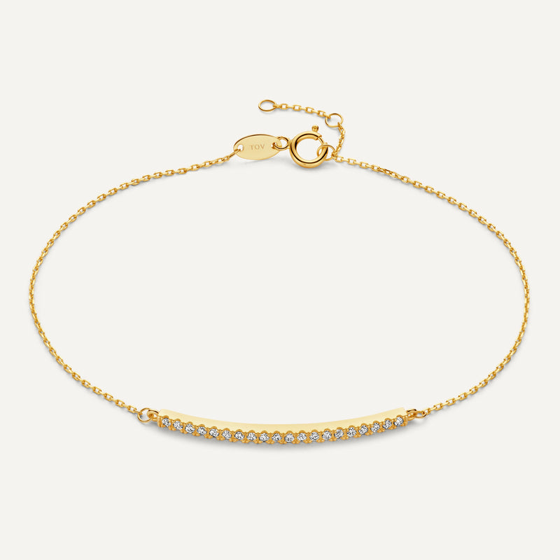 Pavé Cubic Zirconia Bar Bracelet