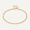 14 Karat Gold Slim Figaro Chain Bracelet - 1