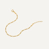 14 Karat Gold Slim Figaro Chain Bracelet - 5