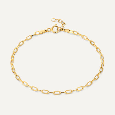 14 Karat Gold Slim Paperclip Chain Bracelet - 1