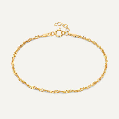 14 Karat Gold Slim Twisted Rope Bracelet - 1