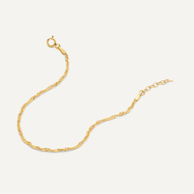 14 Karat Gold Slim Twisted Rope Bracelet - 5