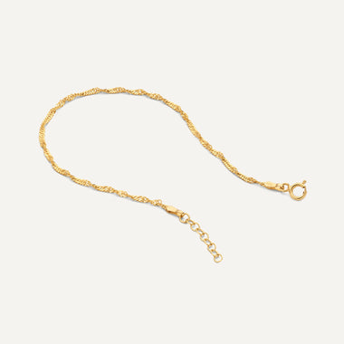 14 Karat Gold Slim Twisted Rope Bracelet - 6