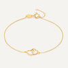 14 Karat Gold Linked Heart Bracelet - 1