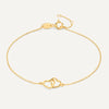 14 Karat Gold Linked Heart Bracelet - 1